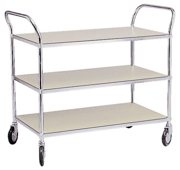 "utility cart, 950 x 550 mm
3 shelves with table mat,
/ Prix par 1 pcs"